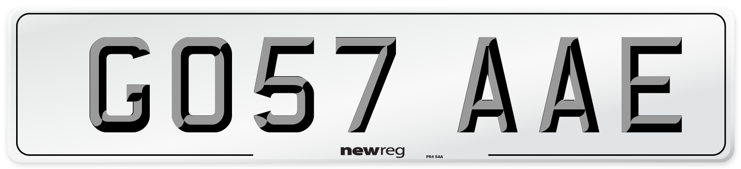 GO57 AAE Number Plate from New Reg
